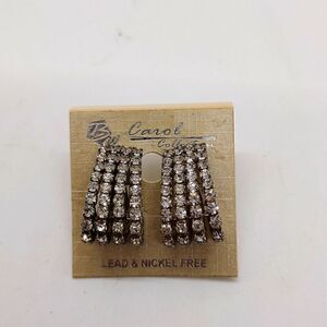 Carol Collection Rhinestone Clip on Earrings